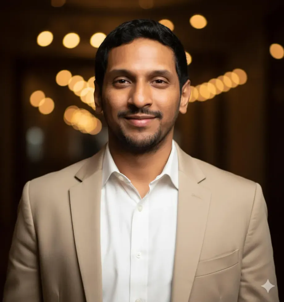 Nano Banana Headshot: Cream Blazer with Warm Bokeh — example result generated with Nano Banana